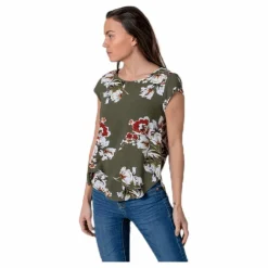 Vic Ss Aop Top Wvn Black*Only Clearance