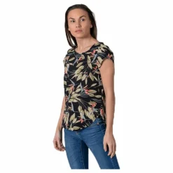 Vic Ss Aop Top Wvn Black*Only