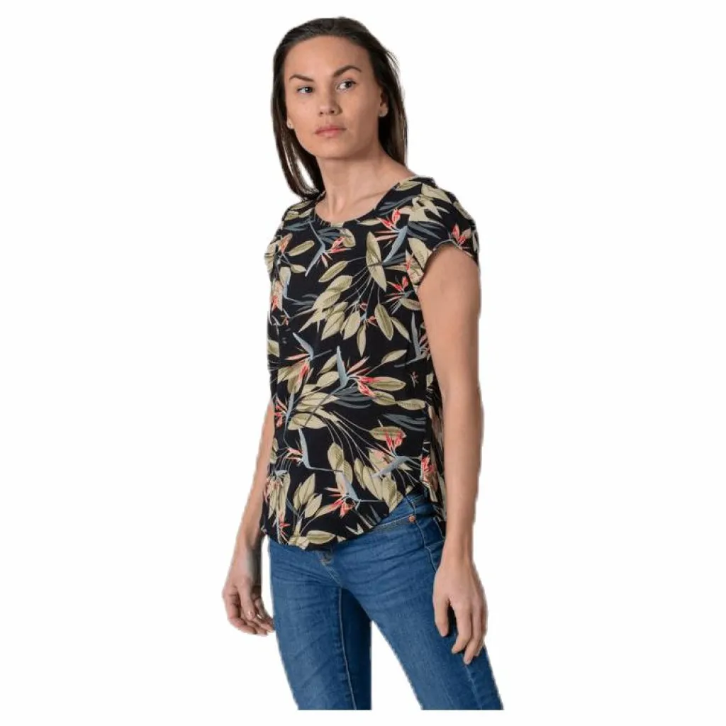Vic Ss Aop Top Wvn Black*Only