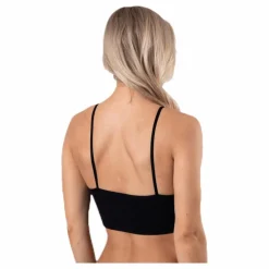 Only Vicky  Rib Seamless V-Neck Top Black Svart