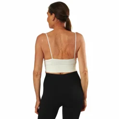 Only Vicky  Rib Seamless V-Neck Top White Vit Discount