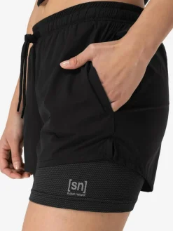 Super.Natural W Double Layer Shorts Black Svart Best