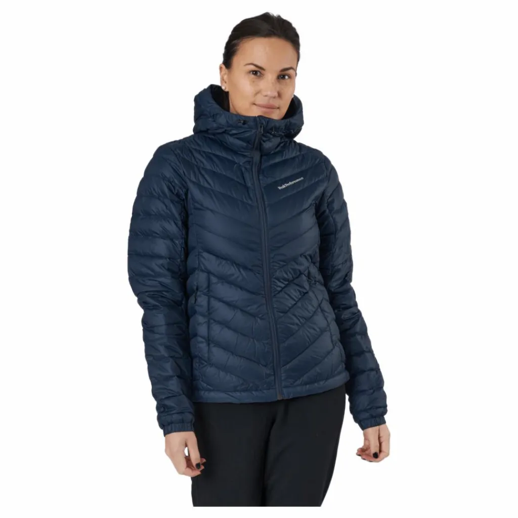 Peak Performance W Frost Down Hood Jacket Shadow Blue Hot