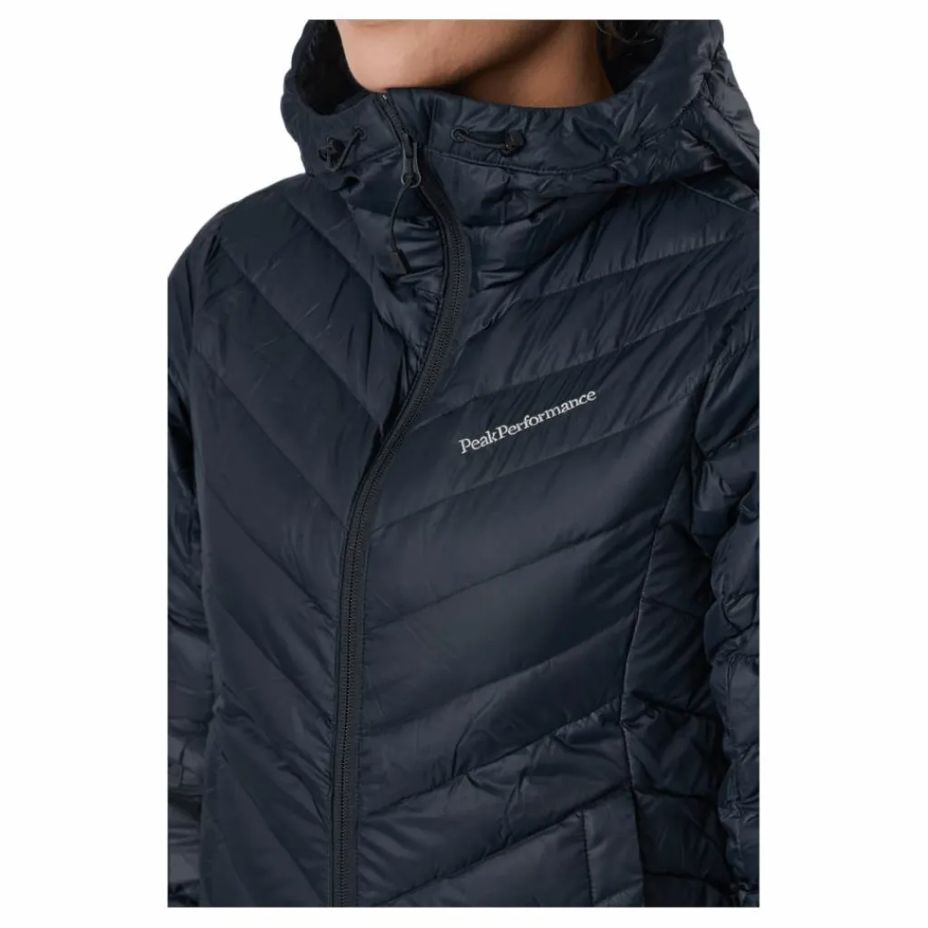 Peak Performance W Frost Down Hood Jacket Black Svart Hot