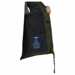 Svea W. Generous Hip Length Vest Dark Army Grön