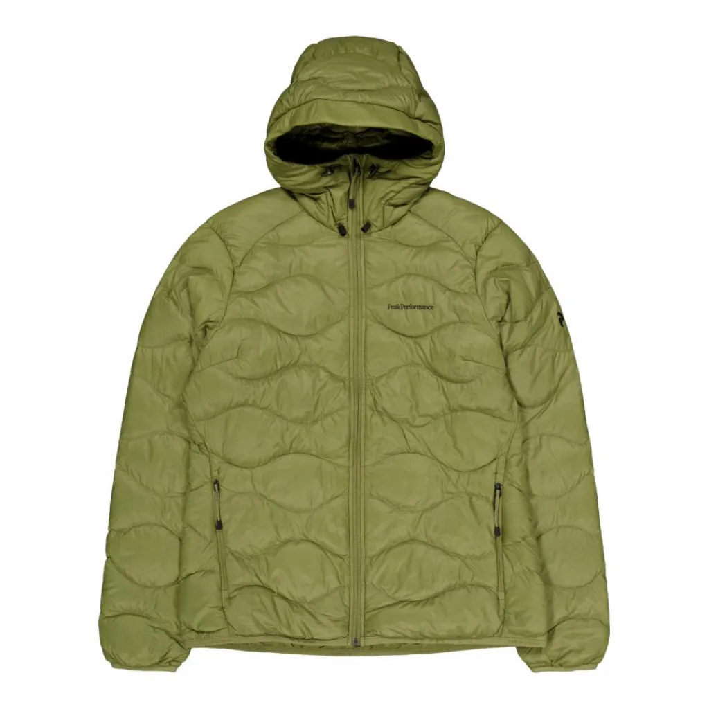 Peak Performance W Helium Down Hood Jacket Snap Green Grön Best