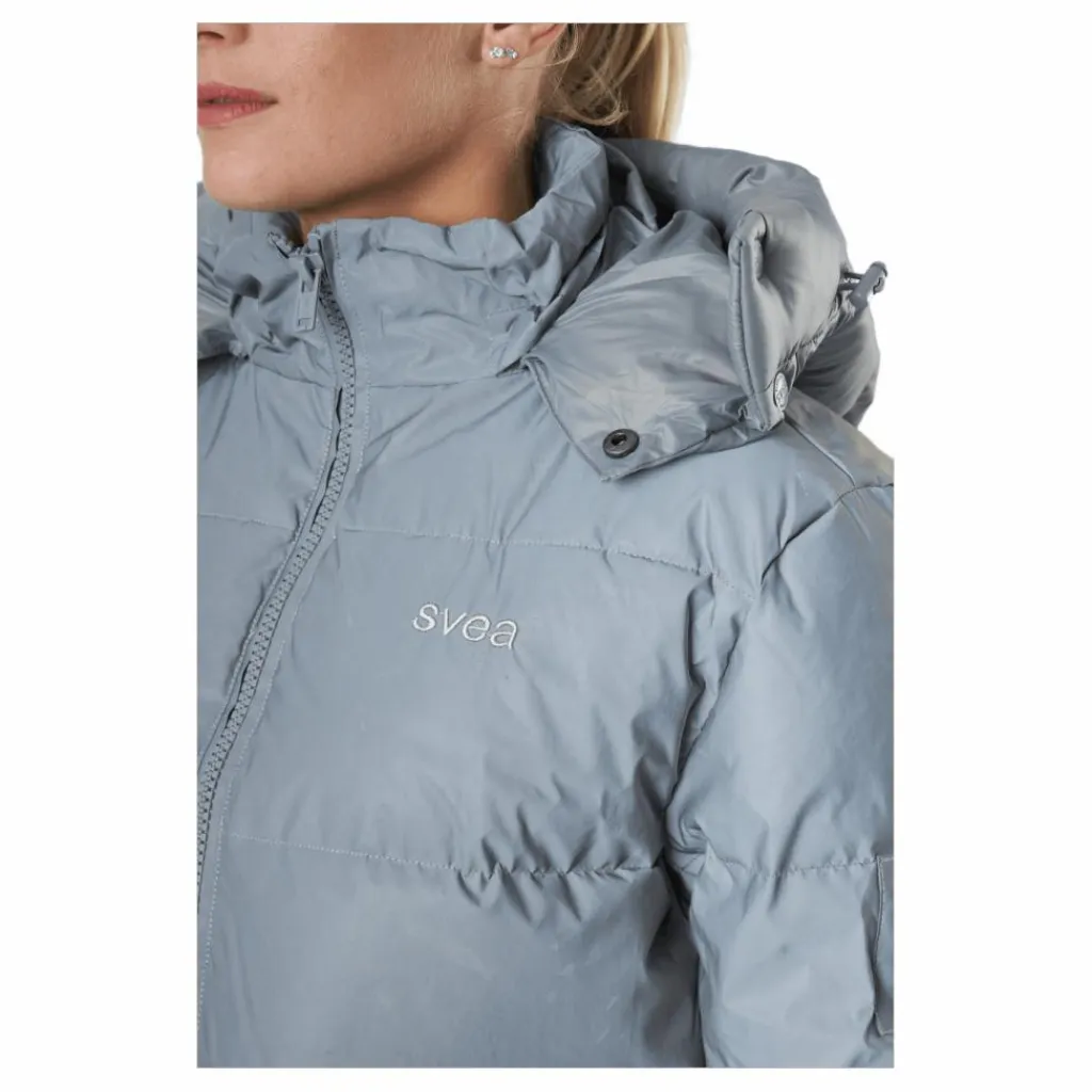 Svea W. Hooded Reflective Puffer Ja Silver Grå Best