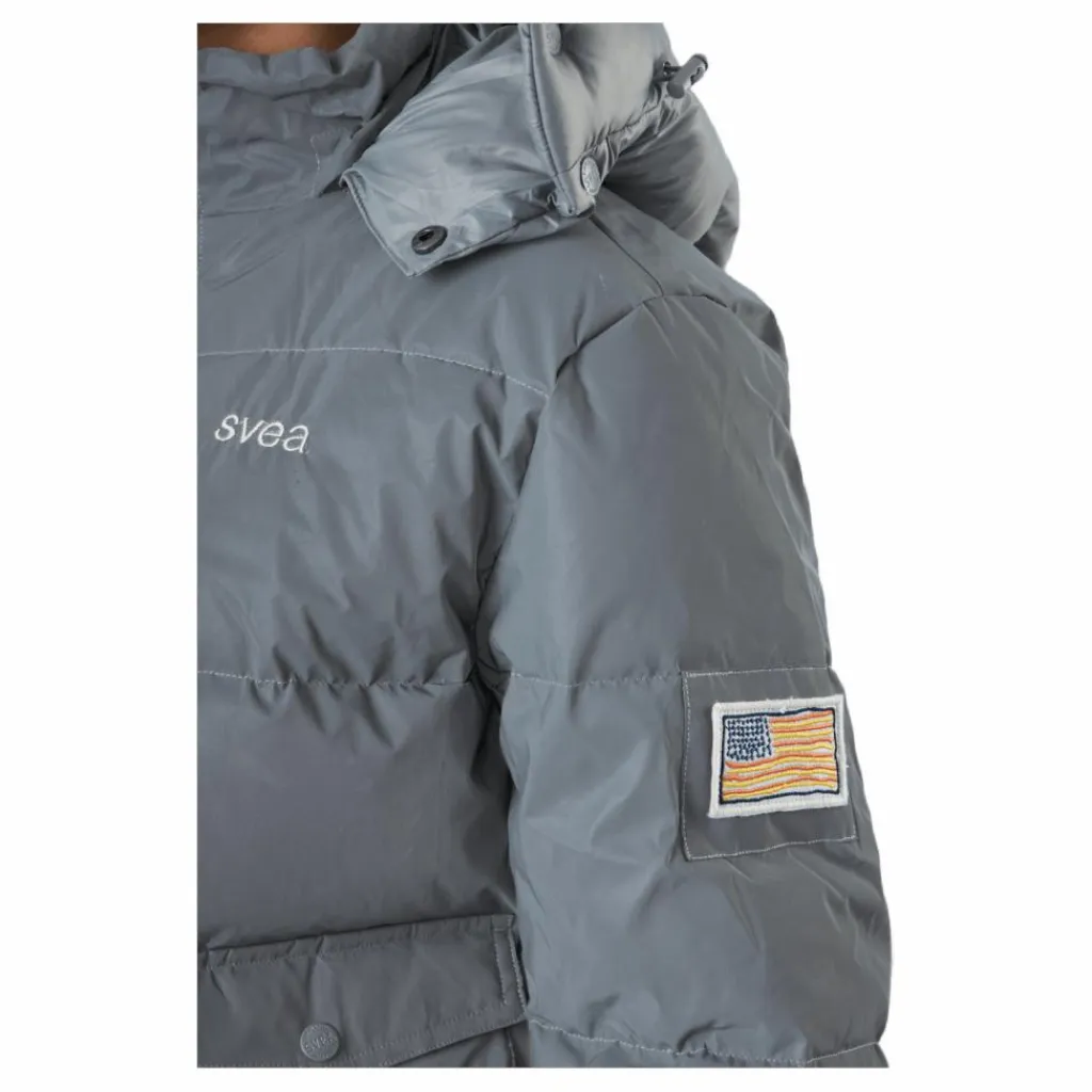 Svea W. Hooded Reflective Puffer Ja Silver Grå Best