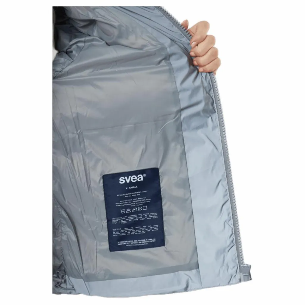 Svea W. Hooded Reflective Puffer Ja Silver Grå Best