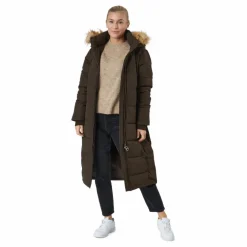 Svea W. Long Slim Padded Parka Brownie Bit Brun New