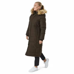 Svea W. Long Slim Padded Parka Brownie Bit Brun New