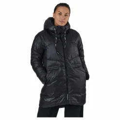 Svea W. Mid Length Shiny Jacket Black Svart Sale
