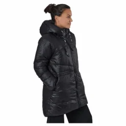 Svea W. Mid Length Shiny Jacket Black Svart Sale