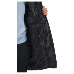 Svea W. Mid Length Shiny Jacket Black Svart Sale