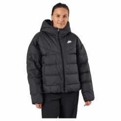 W Nsw Sf Dwn Wr Hd Jkt Black/black/white*Nike Sale