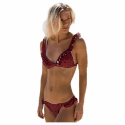 Wikolia Frill Top Patterned/Red*Waikani Beachwear Outlet