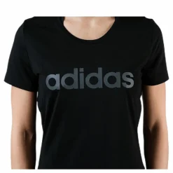adidas Women D2M Logo T-Shirt Black / Grey Six Svart Online