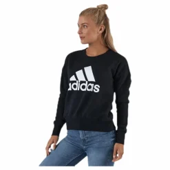 Womens Badge Of Sport Crew Sweatshirt Black*adidas New