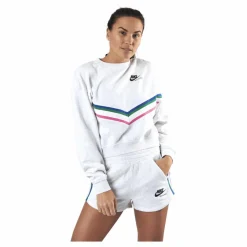 Nike Womens Nsw Heritage Crew Birch Heather/Black Vit New