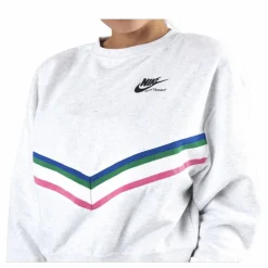 Nike Womens Nsw Heritage Crew Birch Heather/Black Vit New