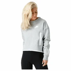 Nike Women's Tech Fleece Crew Dk Grå Discount