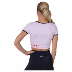 Reebok Wor Myt Bralette Tee White Lila New